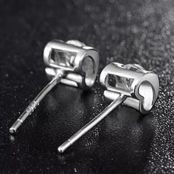 Sterling Silver 925 CZ Stud Earrings - Picture 2 of 7